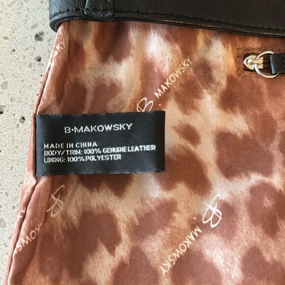 B. MAKOWSKY Black Leather Tote Shoulder Bag Handbag Magnetic Snap Closure EUC - Picture 11 of 14